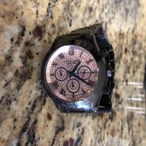 Black and Rose Gold Unisex Micheal Kors Watch
